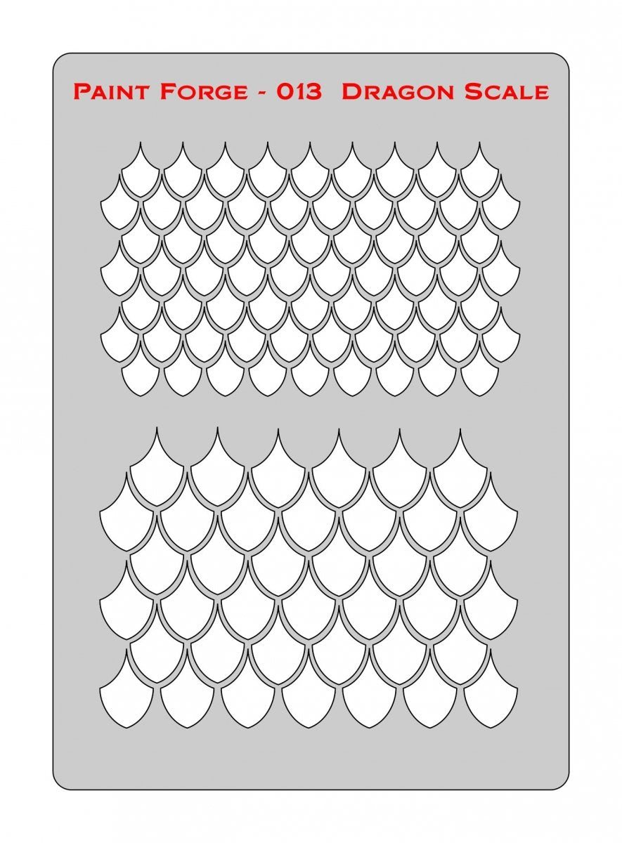 Paint Forge PFST013L STENCIL - DRAGON SCALE