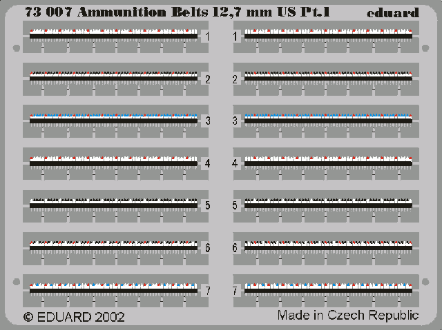 Eduard 73007 Ammunition Belts US Cal.0.50 1/72