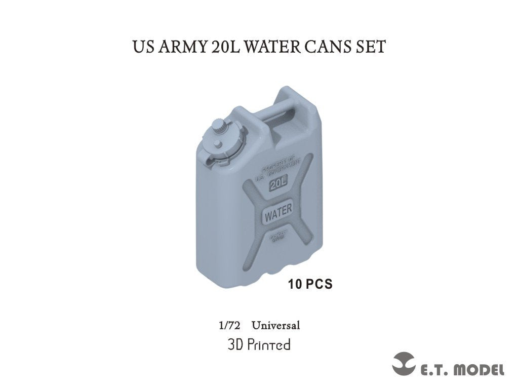 E.T. Model P72-003 US ARMY 20L WATER CANS SET ( 3D Print ) 1/72