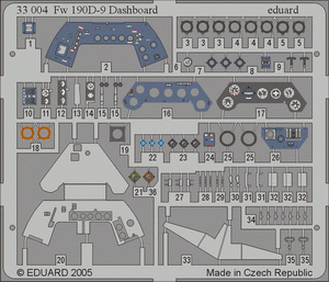 Eduard 33004 Fw 190D-9 dashboard HASEGAWA 1/32