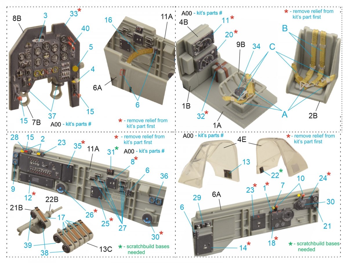 Quinta Studio QD48206 Ju 87B-2/R-2 3D-Printed &amp;amp; colored Interior on decal paper (Italeri) 1/48 – image 2