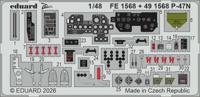 Eduard BIG49473 Republic P-47 N Thunderbolt - Big Ed Set (for MiniArt Kits) 1/48
