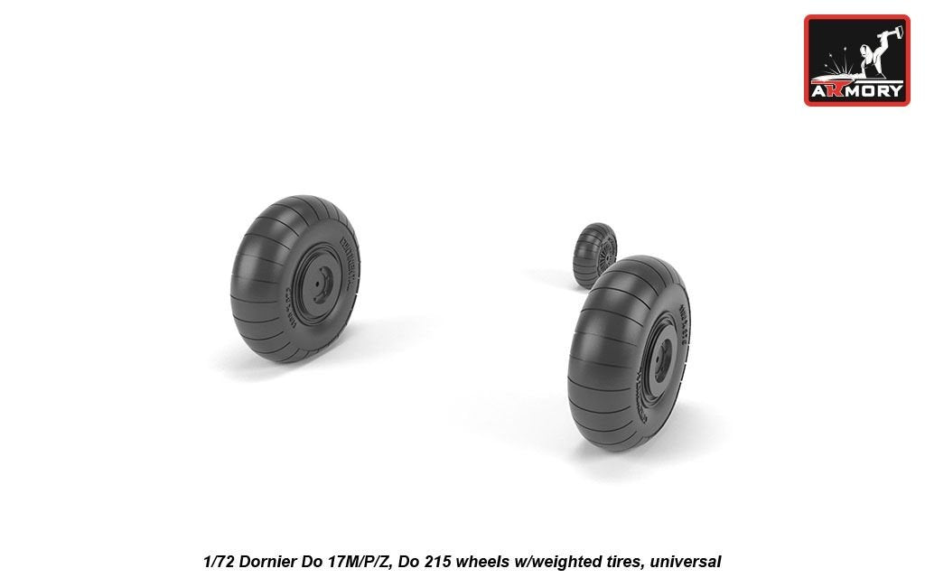 Armory Models AW72205 Dornier Do 17M/P/Z, Do 215 wheels w/weighted tires 1/72