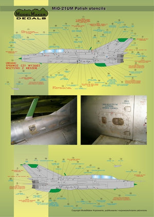 ModelMaker Decals D48020 MiG-21PFM/M/MF/bis/UM Polish stencils 1/48 – zdjęcie 4
