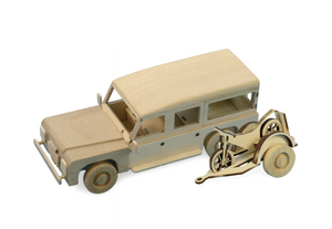 ARTESANIA LATINA 30521 Junior Collection - Land Rover z przyczepą i motocyklem