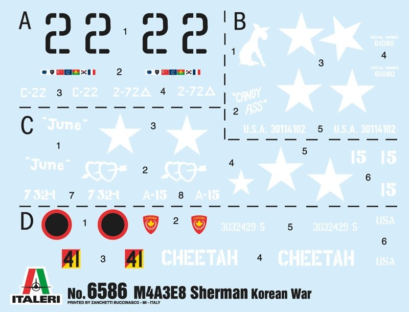 Italeri 6586 Sherman M4A3E8 - Korean War 1/35 – zdjęcie 3