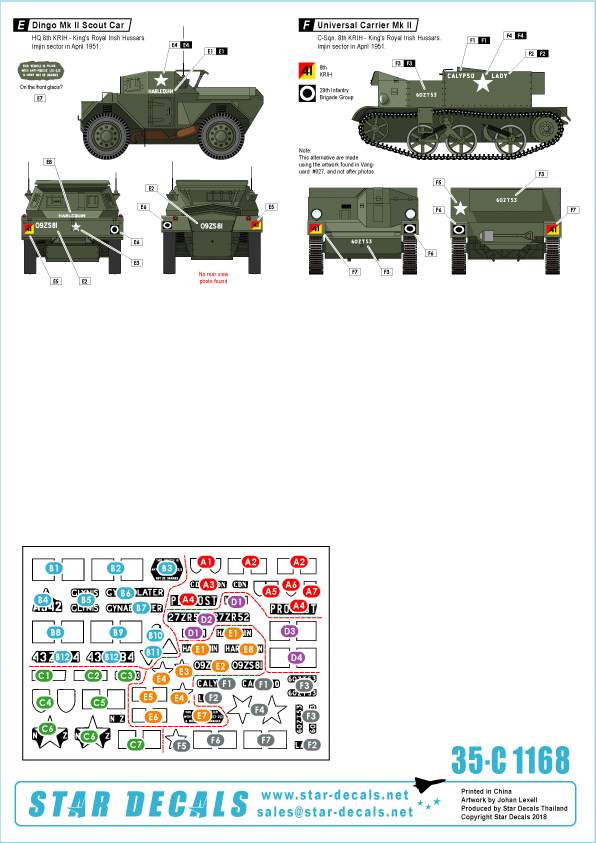 Star Decals 35-C1168 Commonwealth mix - Korean War 1950-53 1/35 – zdjęcie 2