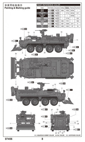 Trumpeter 07456 Stryker M1132 engineering vehicle with SOB engineering shovel 1/72 – zdjęcie 5