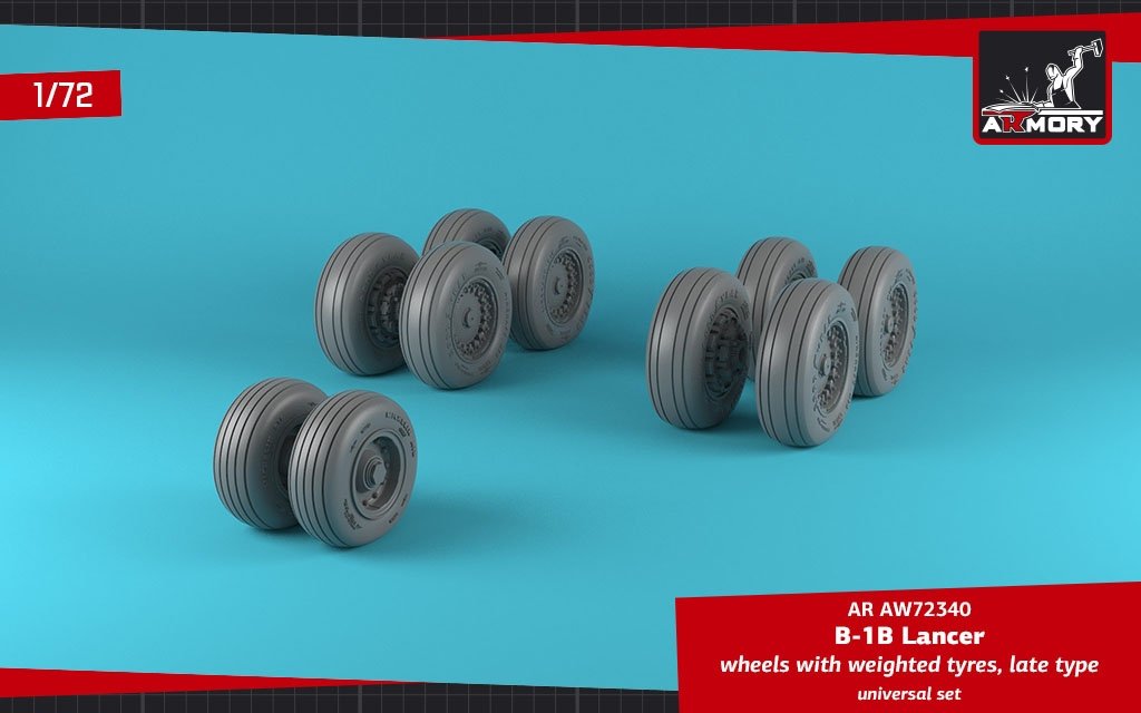Armory Models AW72340 B-1B Lancer wheels w/ weighted tires, late 1/72 – image 3