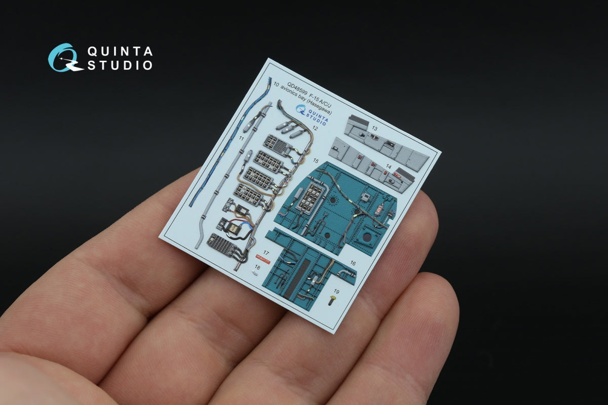 Quinta Studio QD48597 F-15A/F-15C Early/F-15J Early 3D-Printed &amp;amp; coloured Interior on decal paper (Hasegawa) 1/48 – zdjęcie 6