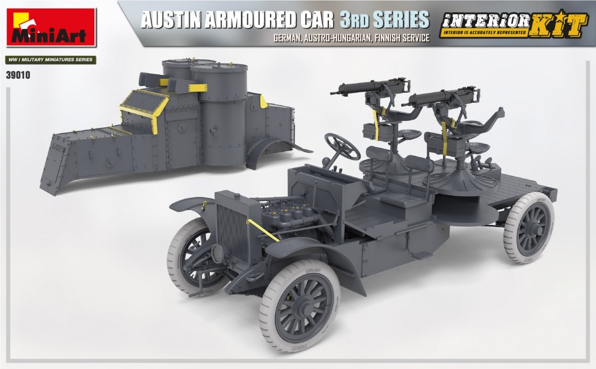 Miniart 39010 AUSTIN ARMORED CAR 3rd SERIES: GERMAN, AUSTRO-HUNGARIAN, FINNISH SERVICE. INTERIOR KIT 1/35 – image 11
