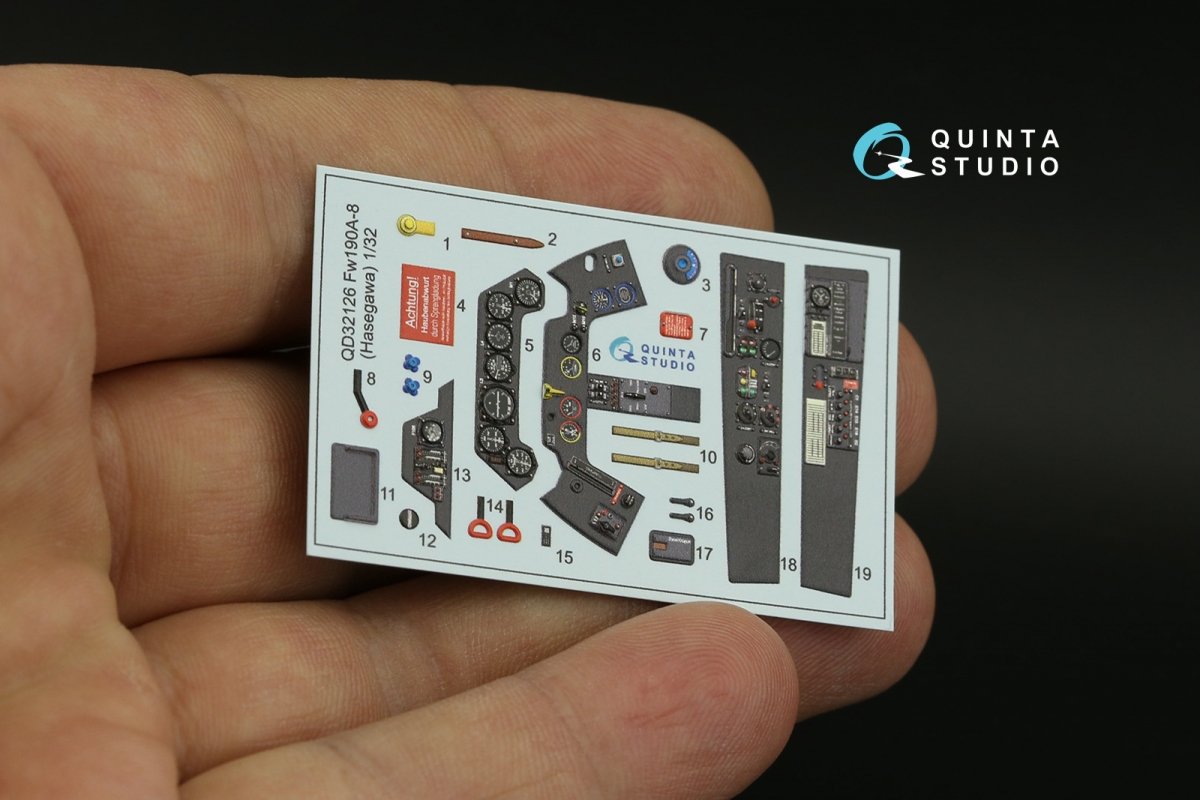 Quinta Studio QD32126 FW 190A-8 3D-Printed &amp;amp; coloured Interior on decal paper (Hasegawa) 1/32 – zdjęcie 9