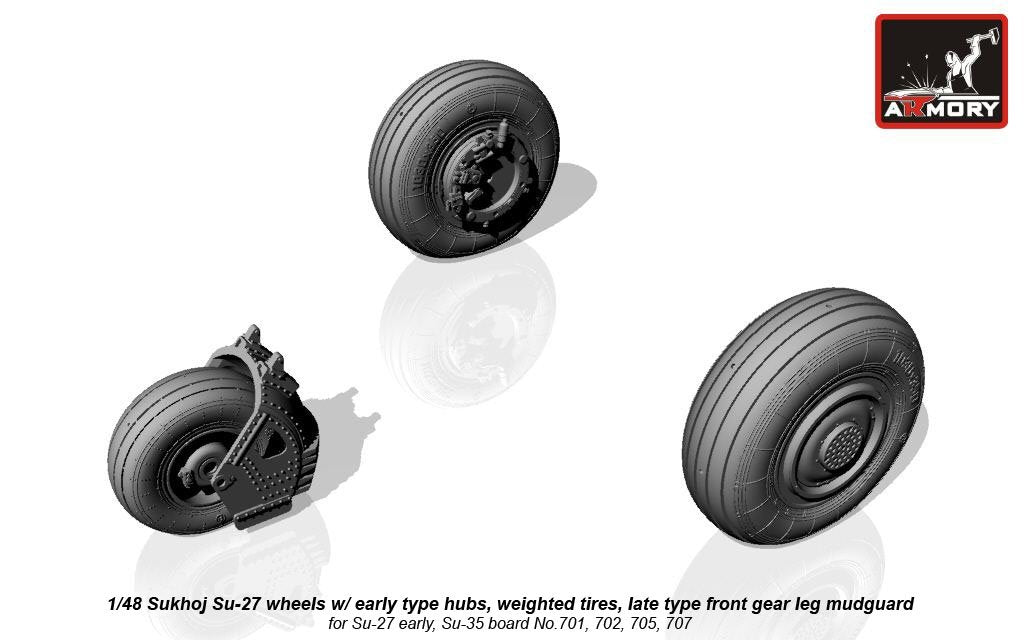 Armory Models AW48020b Sukhoj Su-27 Flanker wheels 1/48 – zdjęcie 2