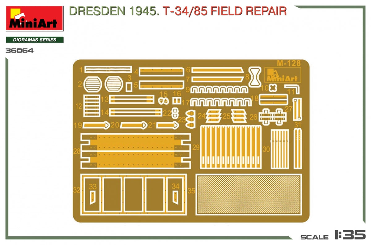 MiniArt 36064 Dresden 1945. T-34/85 Field Repair. BIG SET 1/35 – zdjęcie 10