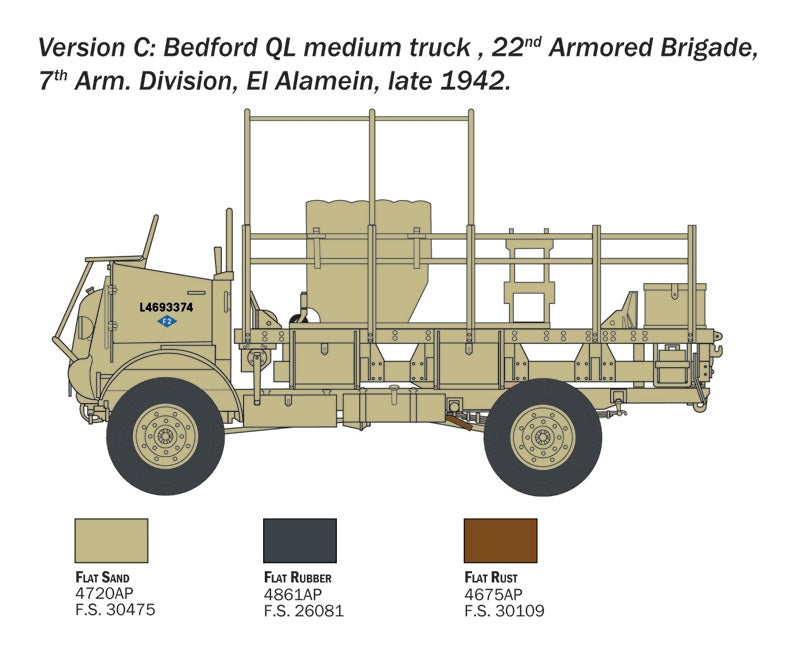 Italeri 0241 Bedford QL Medium Truck 1/35 – immagine 6