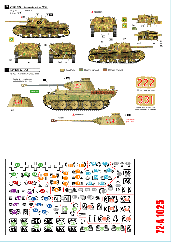 Star Decals 72-A1025 German tanks in Italy # 5. Cassino 1944. 1/72 – image 2