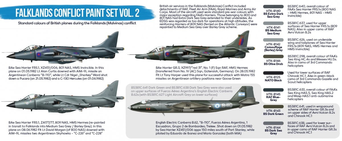 Hataka Hobby HTK-BS28 Falklands Conflict Vol. 2 Paint Set (8x17ml) – zdjęcie 3