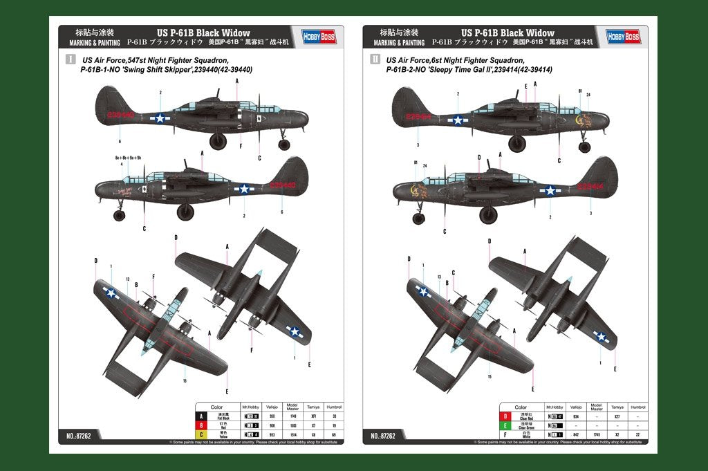 Hobby Boss 87262 US P-61B Black Widow 1/72 – zdjęcie 3