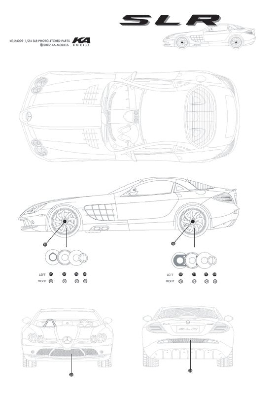 KA Models KE-24009 Mercedes SLR Detail-up Etched part 1/24 – zdjęcie 3