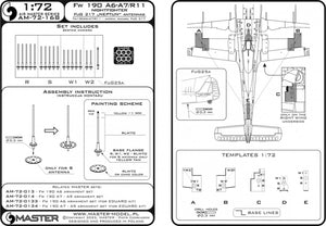 Master AM-72-168 Fw 190 A6-A7/R11 Nightfighter - anteny FuG217 "Neptun" 1/72