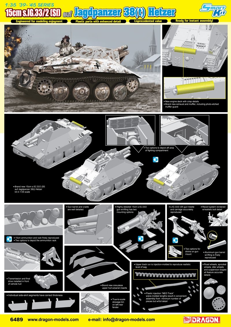 Dragon 6489 15cm s.IG.33/2(Sf) auf Jagdpanzer 38(t) Hetzer 1/35 – image 2