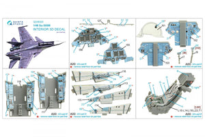 Quinta Studio QD48320 Su-30SM 3D-Printed &amp;amp; colored Interior on decal paper (GWH) 1/48 – image 2
