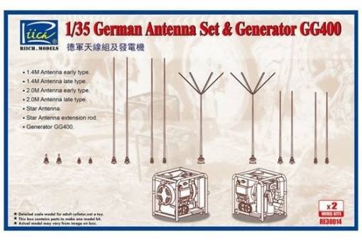 Riich Models RE30014 German Antenna Set GG400 Generator 1/35