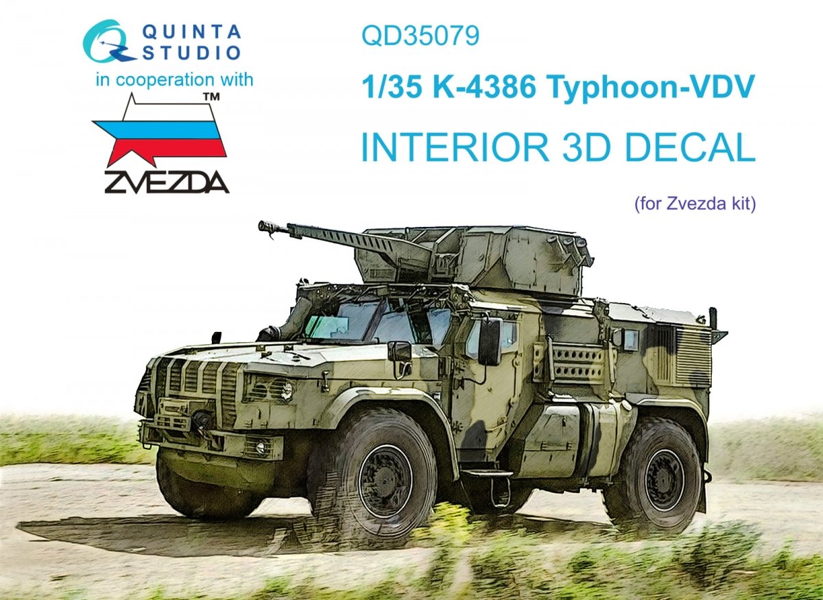 Quinta Studio QD35079 K-4386 Typhoon VDV 3D-Printed &amp;amp; coloured Interior on decal paper (Zvezda) 1/35