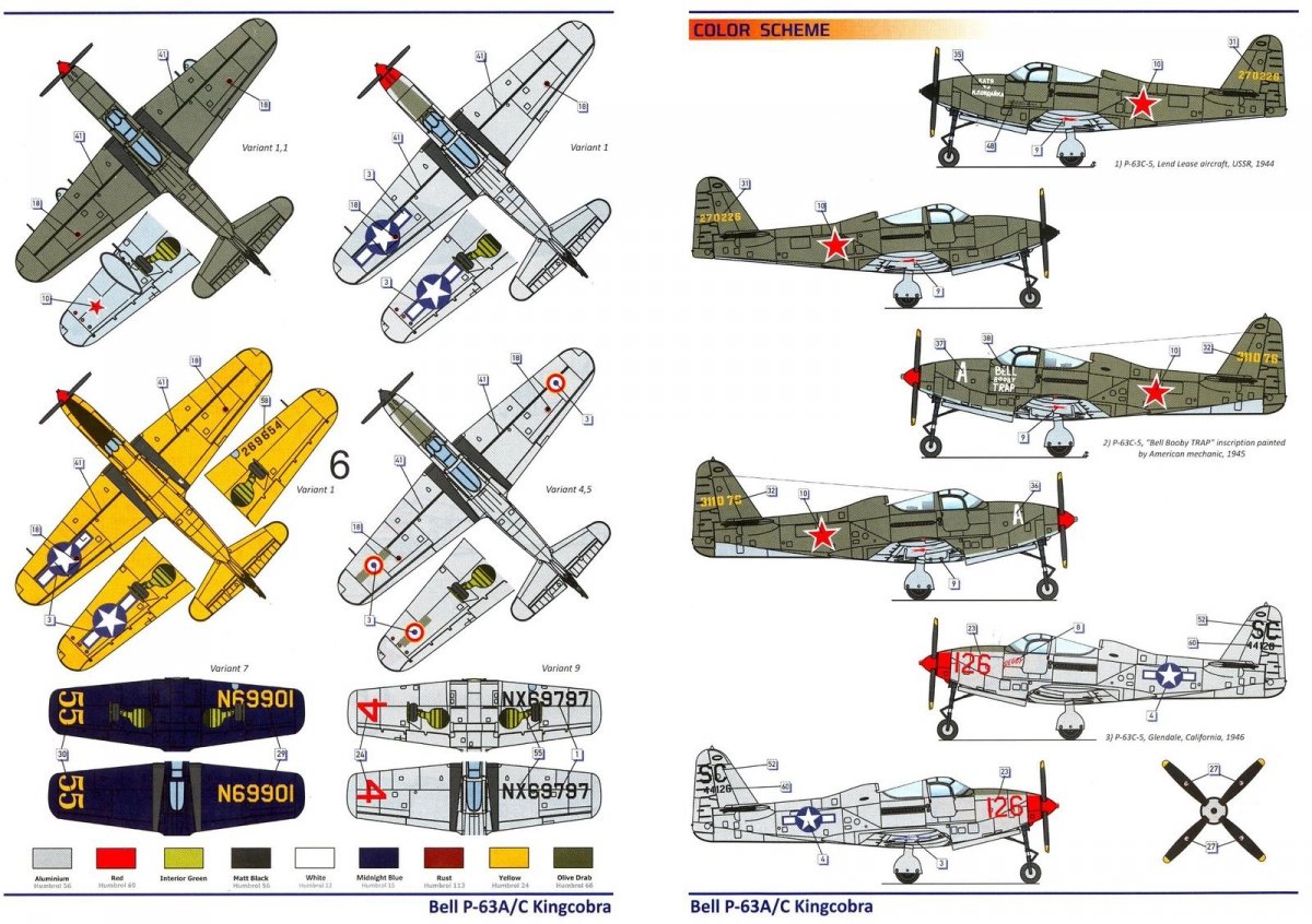 Dora Wings 14401 BELL P-63A P-63C KINGCOBRA Fighter DOUBLE KIT 1/144 – zdjęcie 8