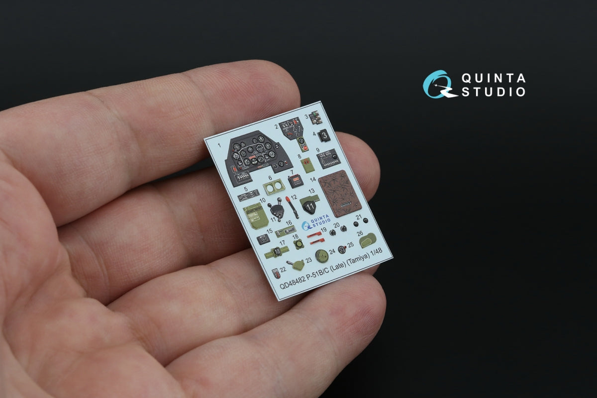 Quinta Studio QD48482 P-51B/C (Late) 3D-Printed coloured Interior on decal paper (Tamiya) 1/48 – zdjęcie 4