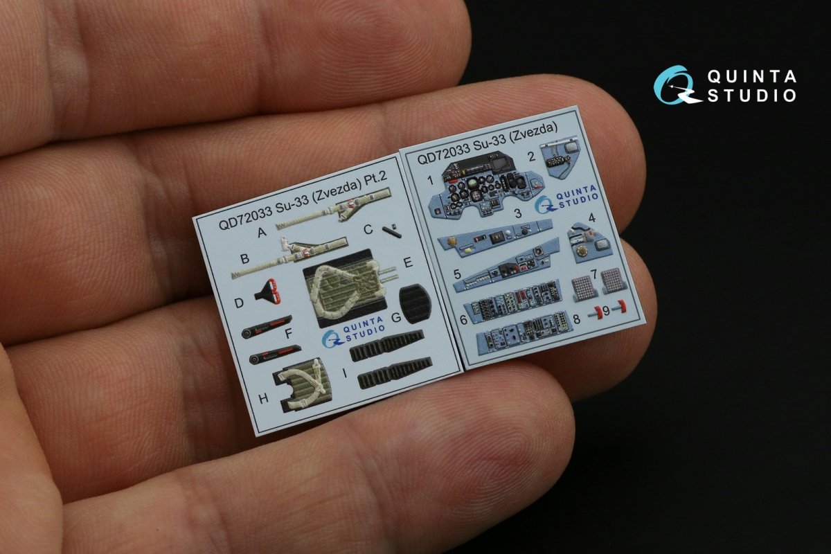 Quinta Studio QD72033 Su-33 3D-Printed &amp;amp; coloured Interior on decal paper (Zvezda) 1/72 – zdjęcie 6