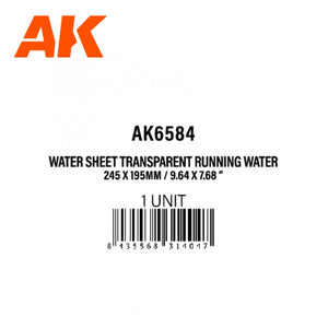 AK Interactive AK6584 WATER SHEET TRANSPARENT RUNNING WATER 245 X 195MM / 9.64 X 7.68 “ – TEXTURED ACRYLIC SHEET – 1 UNIT – zdjęcie 3