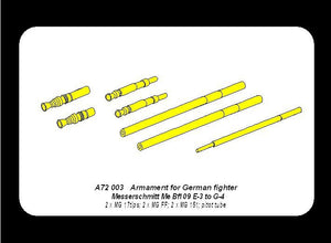Aber A72 003 Armament for German fighter Me 109E-3 to G-4 1/72 – immagine 8