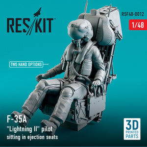 RESKIT RSF48-0012 F-35A &amp;quot;LIGHTNING II&amp;quot; PILOT SITTING IN LATE MODIFICATION EJECTION SEATS (TYPE 1) (3D PRINTED) 1/48