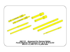 Aber A48111 Armament for German fighter Focke-Wulf Fw 190 A-7 up to A-10 and D-9; 2x MG 131; 4xMG 151; pitot tube 9 1/48 – image 5