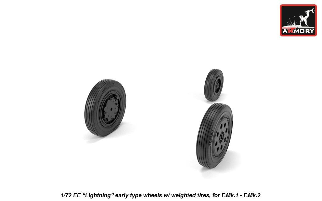 Armory Models AW72409 EE Lightning wheels w/ weighted tires, early 1/72 – zdjęcie 3