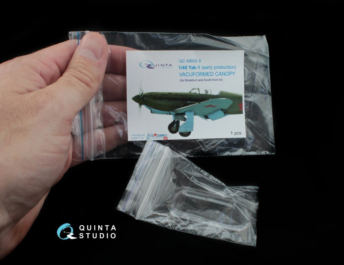 Quinta Studio QC48002-S Yak-1 vacuformed clear canopy 1 pcs (for SF or Modelsvit kit) 1/48 – Bild 4