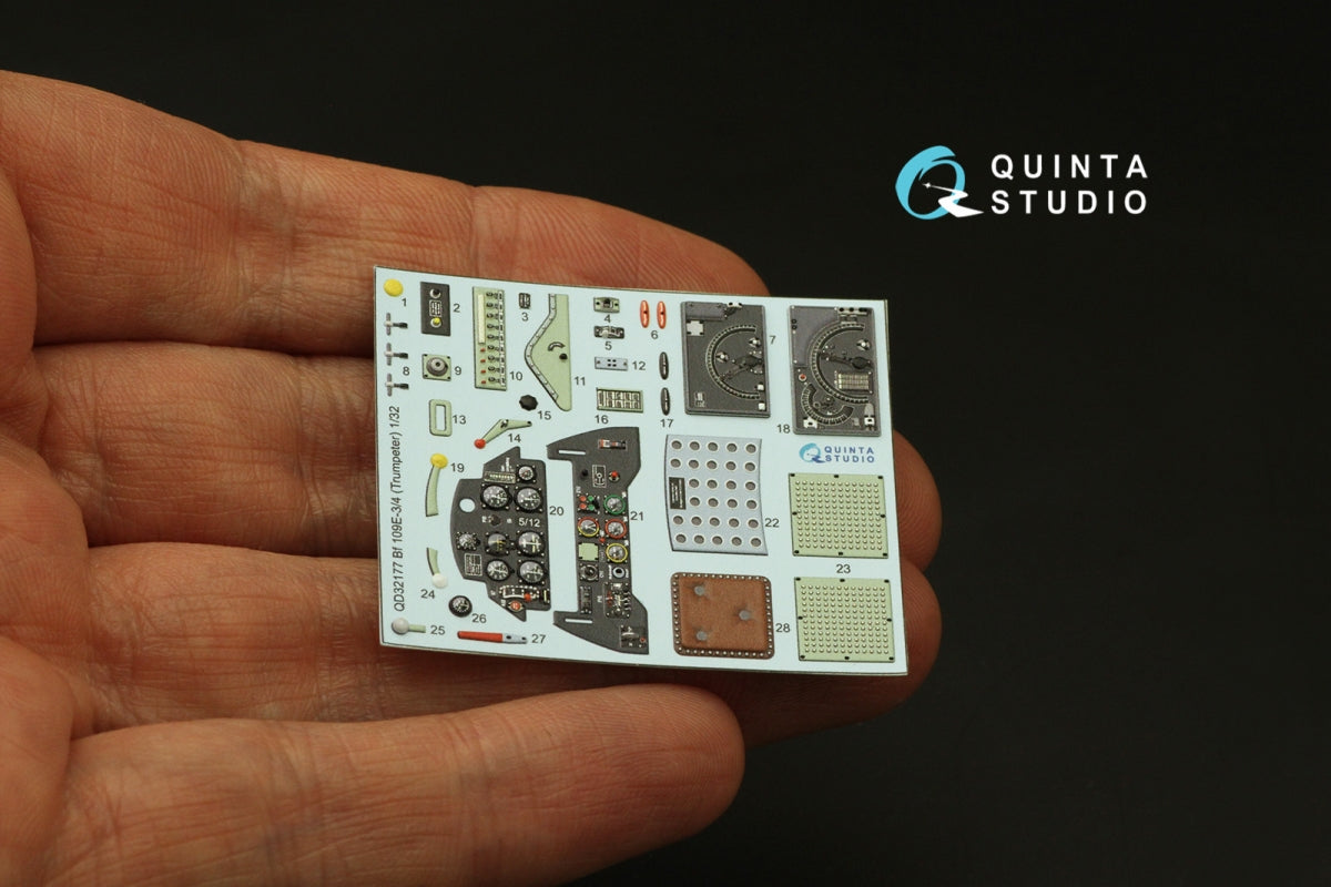 Quinta Studio QD32177 Bf 109E3/4 3D-Printed coloured Interior on decal paper (Trumpeter) 1/32 – zdjęcie 4