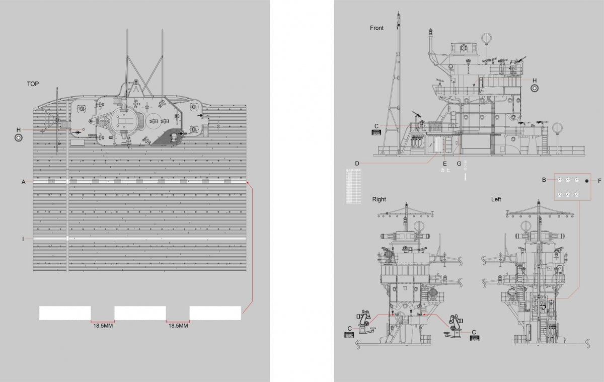Border Model BS-002 Akagi Bridge W/ Flight Deck 1/35 – zdjęcie 4