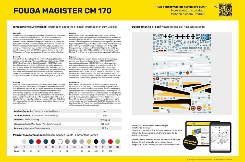 Heller Heller 30510 Fouga Magister CM 170 1/48 – zdjęcie 5