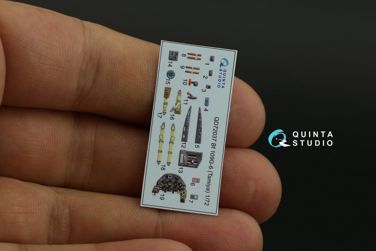 Quinta Studio QD72037 Bf 109 G-6 3D-Printed &amp;amp; coloured Interior on decal paper (Tamiya) 1/72 – zdjęcie 6