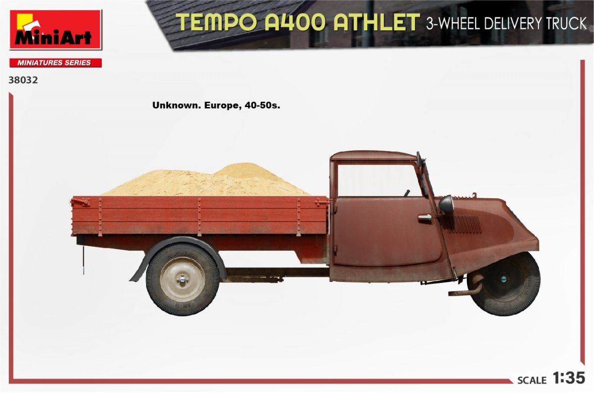 MiniArt 38032 TEMPO A400 ATHLET CAMION DE LIVRAISON À 3 ROUES 1/35 – image 6