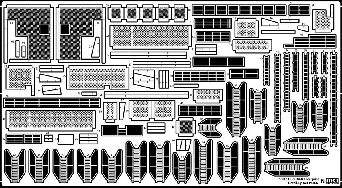 MK1 Design MD-20022 USS CV-6 Enterprise DX with Full Wooden Deck for Trumpeter 1/200 – zdjęcie 70