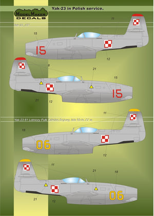 ModelMaker Decals D48019 Yak-23 in Polish service 1/48 – zdjęcie 5