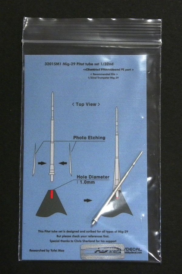 HobbyDecal MT32015V1 Mig-29 jeu de tubes de Pitot 1/32