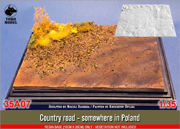 Toro 35A07 Droga wiejska - gdzieś w Polsce - podstawka żywiczna 15x20cm 1/35