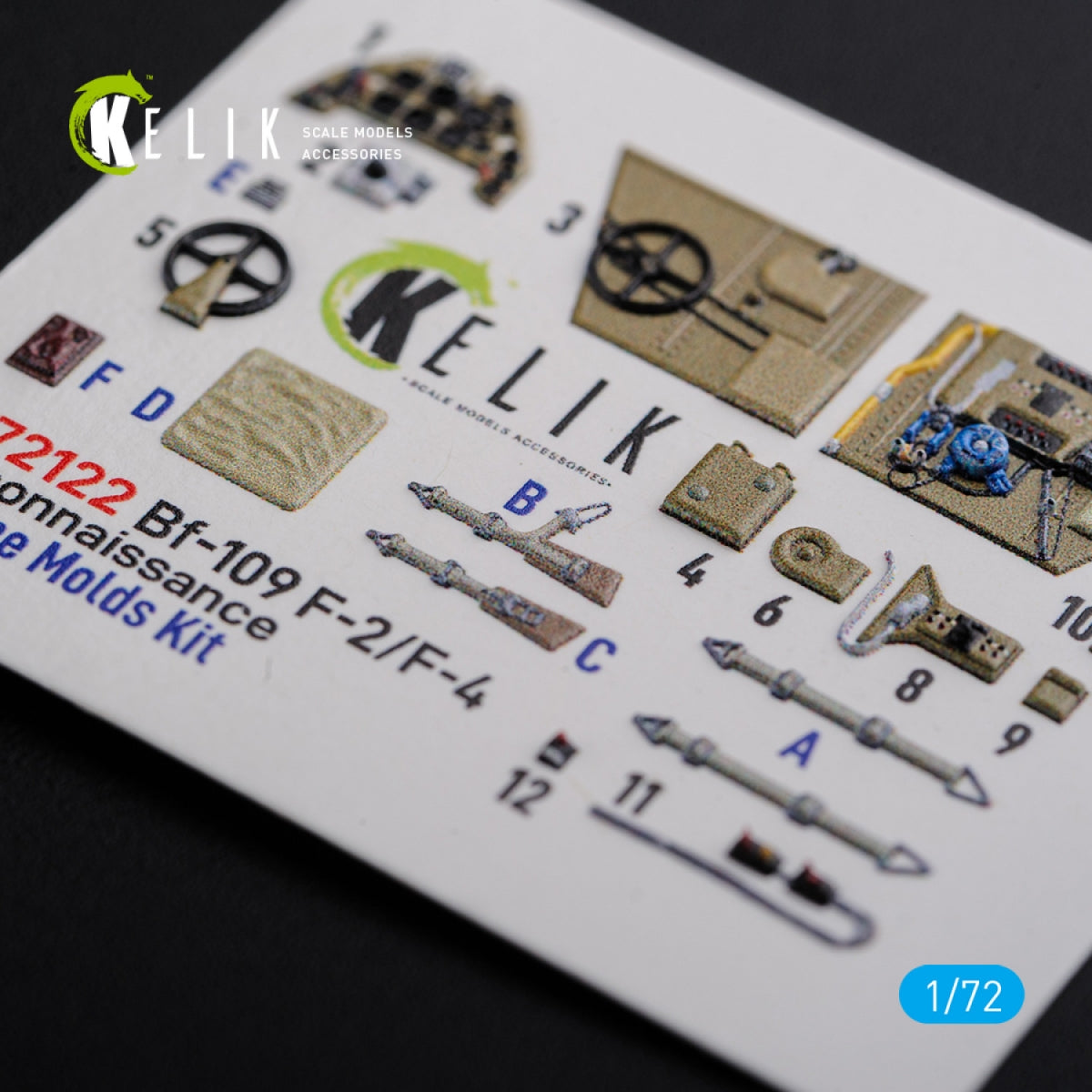 KELIK K72122 BF109-F2/F4 reconnaissance interior 3D decals for Fine Molds kit 1/72 – image 2