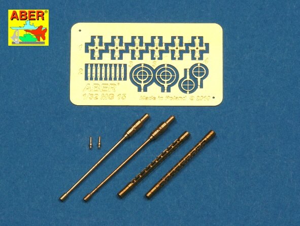 Aber A32001 Ensemble de 2 canons pour mitrailleuses d'avion allemandes MG 15 de 7,92 mm (1/32)