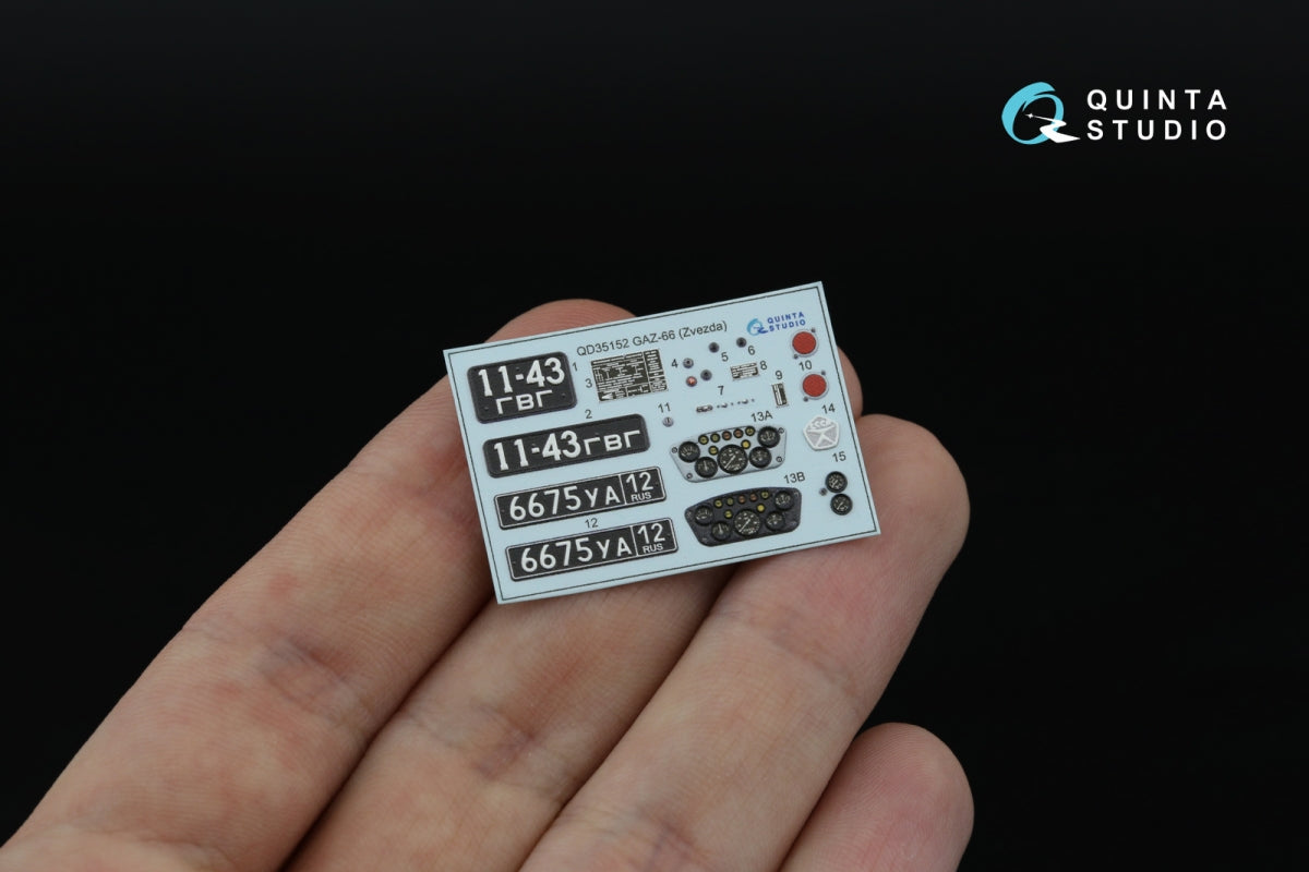 Quinta Studio QD35152 GAZ-66 3D-Printed &amp;amp; coloured Interior on decal paper (Zvezda) 1/35 – zdjęcie 4
