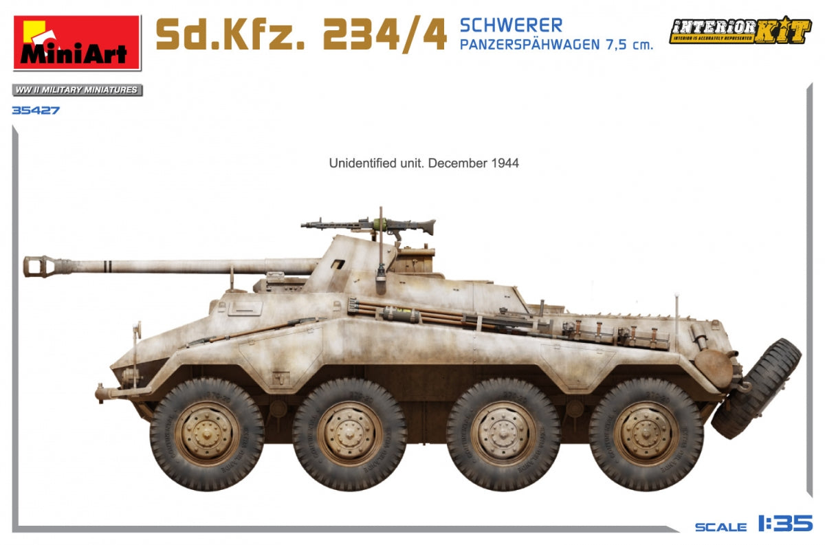 MiniArt 35427 Sd.Kfz. 234/4 SCHWERER PANZERSPÄHWAGEN 7,5 cm. INTERIOR KIT 1/35 – zdjęcie 10